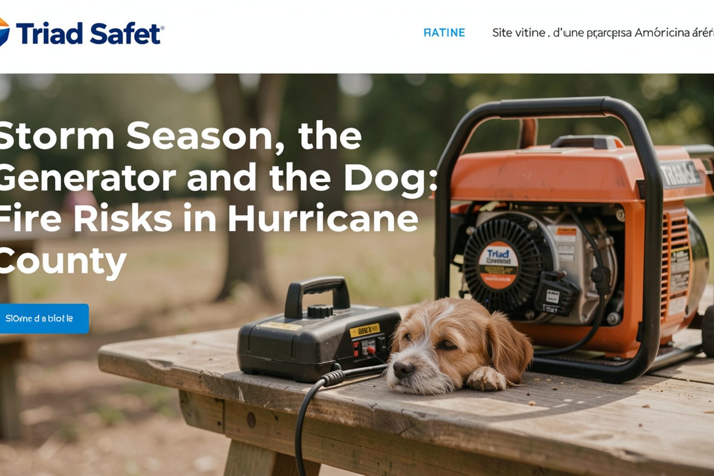 A portable generator standing on a driveway twenty feet from a house with its exhaust pointed away